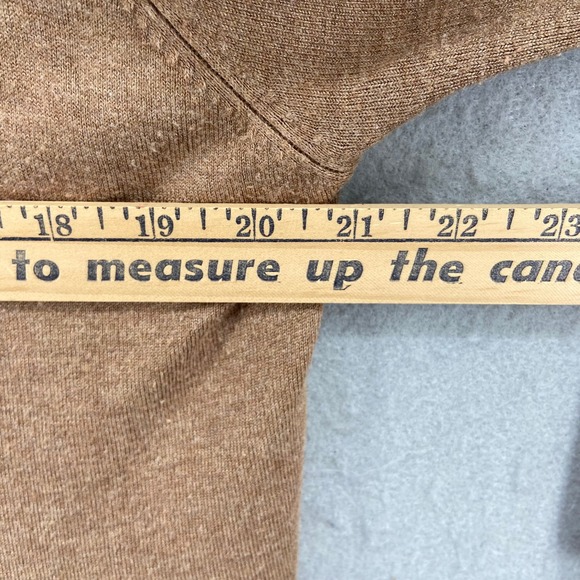 Coldwater Creek Cardigan Sz M Tan Open‎ Front Waterfall Sweater Ribbed Collar - Picture 6 of 13